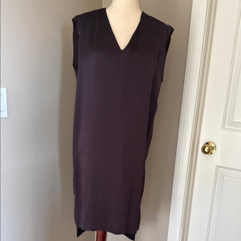 All Saints Purple Sheath Dress V-Neck Sleeveless